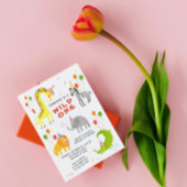 Wild 1. Geburtstag Safari Tiere Niedlich Kinder Einladung