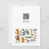 Wild 1. Geburtstag Safari Tiere Niedlich Kinder Einladung (Rückseite)