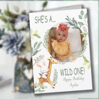 wild 1. Geburtstag Sweet Animal Water Color