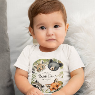 Wild 1. Geburtstag Woodland Animal Baby T-shirt