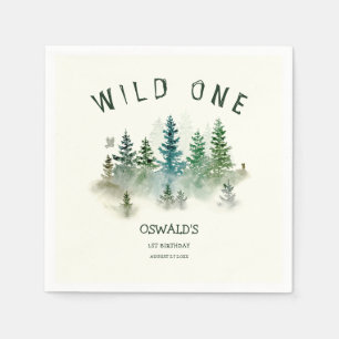 Wild 1. Geburtstag Woodland Wasserfarbe Serviette