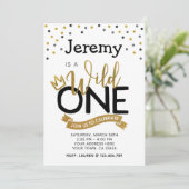 Wild 1. Geburtstagseinladung Einladung (Stehend Vorderseite)