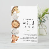 Wild 1. Geburtstagseinladung Einladung (Stehend Vorderseite)