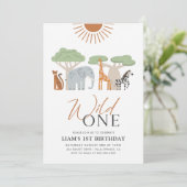 Wild 1. Geburtstagseinladung Einladung (Stehend Vorderseite)
