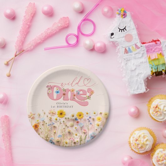 Wild 1. Geburtstagsfeier Wildblume Pappteller (Party)