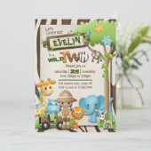 Wild 1st, 2nd and 3rd Birthday Girl Einladung (Stehend Vorderseite)