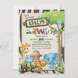 Wild 1st, 2nd and 3rd Birthday Girl Einladung