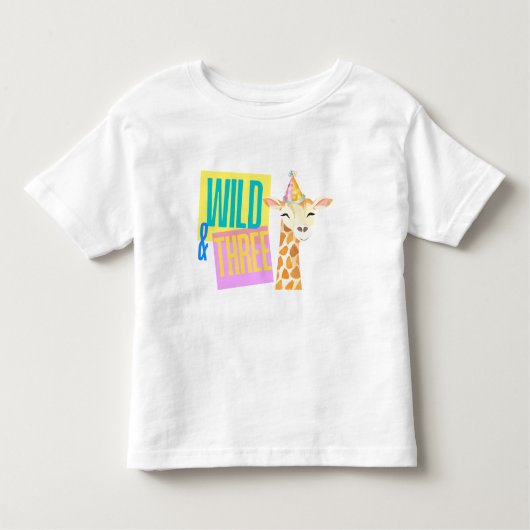 Wild & 3. Geburtstags-Giraffe-T - Shirt (Vorderseite)