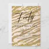 Wild 40. Geburtstag 40 Gold Einladung (Vorderseite)