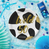Wild 50 Gold Animal Muster Monogram Pappteller (Party)