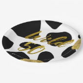 Wild 50 Gold Animal Muster Monogram Pappteller (Schrägansicht)