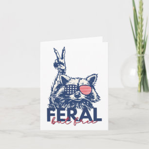 Wild aber frei lustiger Waschbär patriotischer 4.  Karte