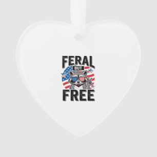 Wild aber freies patriotisches Waschbär-Vintage-Sh Ornament