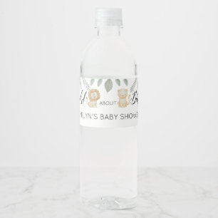 Wild About Baby Safari-Tiere Baby Shower Dschungel Wasserflaschenetikett