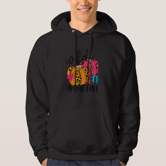 Wild About Fall Leopard Pumpkin Fall Vibes Hello F Hoodie (Vorderseite)