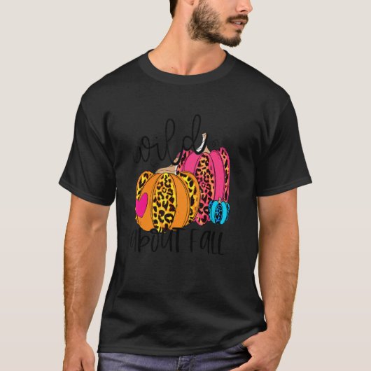 Wild About Fall Leopard Pumpkin Fall Vibes Hello F T-Shirt (Vorderseite)