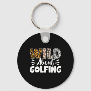 Wild About Golfing Animals Muster Golfer Leopard  Schlüsselanhänger