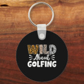 Wild About Golfing Animals Muster Golfer Leopard  Schlüsselanhänger (Vorderseite)