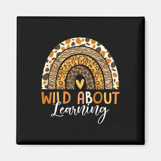 Wild About Learning Lehrer Byck Zur Schule Leopard Magnet (Vorne)
