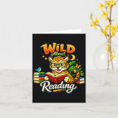 Wild About Reading Buch Gepard Tierprint Junge Karte (Gelbe Blume)