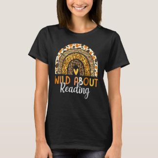 Wild About Reading Lehrer Zurück zur Schule Leopar T-Shirt