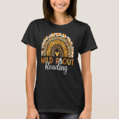 Wild About Reading Teacher Back To School Leopard T-Shirt (Vorderseite)