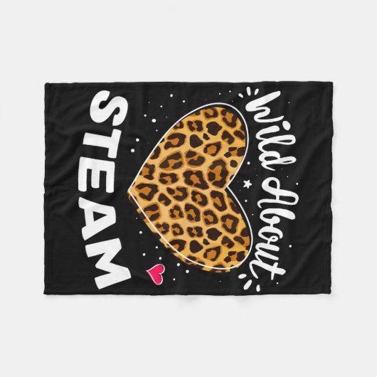 Wild About Steam Leopard Squad Stem Byck To School Fleecedecke (Vorderseite (Horizontal))