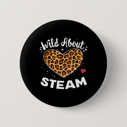 Wild About Steam Leopard Squad Stem Byck Zur Schul Button (Vorderseite)