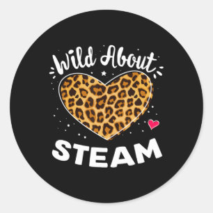 Wild About Steam Leopard Squad Stem Byck Zur Schul Runder Aufkleber
