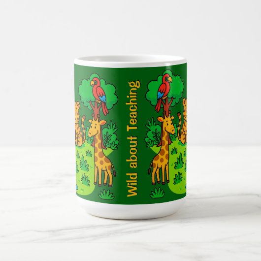 Wild About Teaching Jungle Animal Mug for Teacher Kaffeetasse (Mittel)
