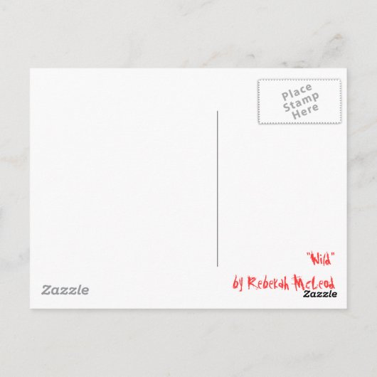 "Wild" Abstrakt Postkarte (Rückseite)