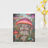 Wild Abstrakte Pilzbildnis Geburtstag Karte (Gelbe Blume)