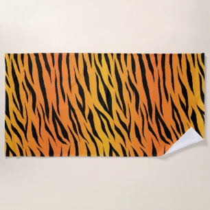 Wild Abstraktes, elegantes Tigerstreifen-Hautmuste Strandtuch