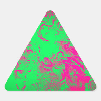 Wild Abstraktes Hot Pink und Neon Green Design Dreieckiger Aufkleber