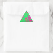 Wild Abstraktes Hot Pink und Neon Green Design Dreieckiger Aufkleber (Tasche)