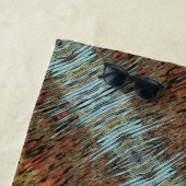 Wild Abstraktes Muster Aqua Brown und Orange Strandtuch (Beispiel)