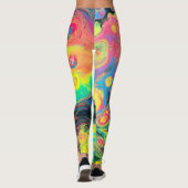 Wild Acrylic Fluid Art Abstract Leggings (Rückseite)