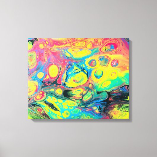 Wild Acrylic Fluid Art Abstract Leinwanddruck (Vorderseite)