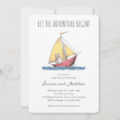 Wild Adventure Baby Shower Sailboat Einladung (Vorderseite)
