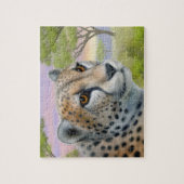 Wild afrikanische Cheetah auf Savannah Puzzle (Vertikal)