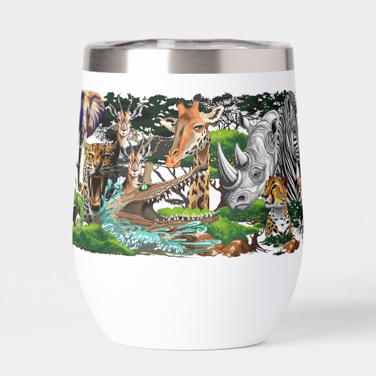 Wild afrikanische Savanna Tiere (Rückseite)