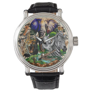 Wild afrikanische Savanna Tiere Armbanduhr