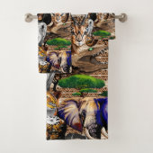 Wild afrikanische Savanna Tiere Badhandtuch Set (Insitu)