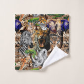 Wild afrikanische Savanna Tiere Badhandtuch Set (Waschlappen)
