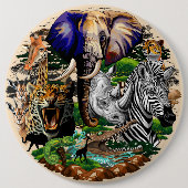 Wild afrikanische Savanna Tiere Button (Vorderseite)