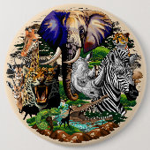 Wild afrikanische Savanna Tiere Button (Vorderseite)