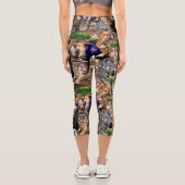 Wild afrikanische Savanna Tiere Capri Leggings (Rückseite)