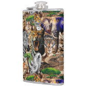 Wild afrikanische Savanna Tiere Flachmann (Links)