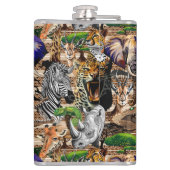 Wild afrikanische Savanna Tiere Flachmann (Rückseite)