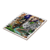 Wild afrikanische Savanna Tiere Fliese (Seite)